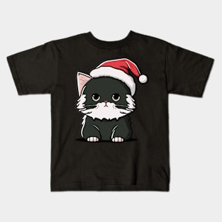 Cute Ugly Christmas Cat Gift Funny Cat Christmas Kids T-Shirt